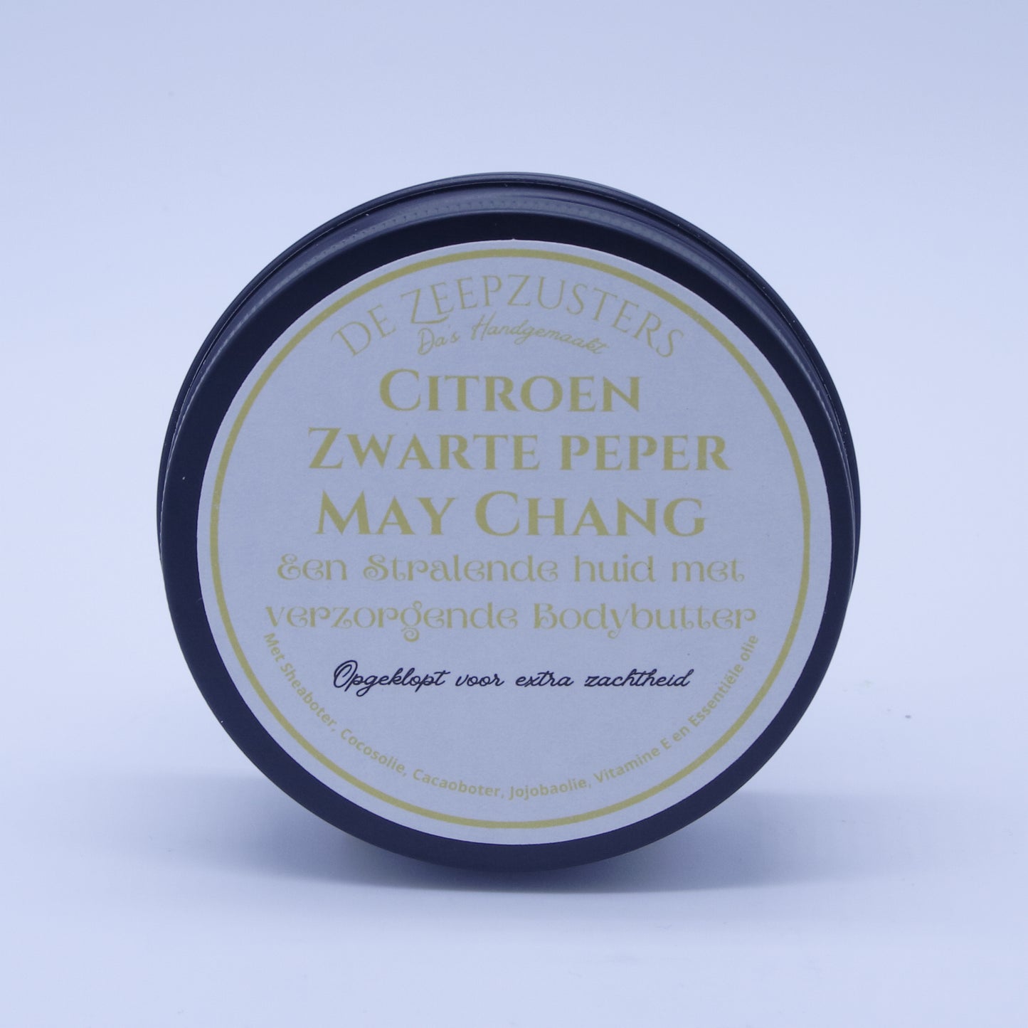 Bodybutter met etherische olie van Citroen, zwarte peper en May chang