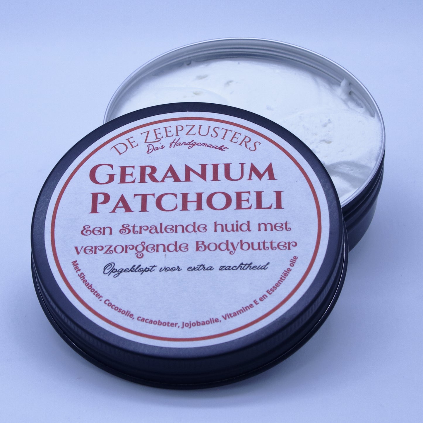 Bodybutter met etherische olie van Patchoeli en Geranium