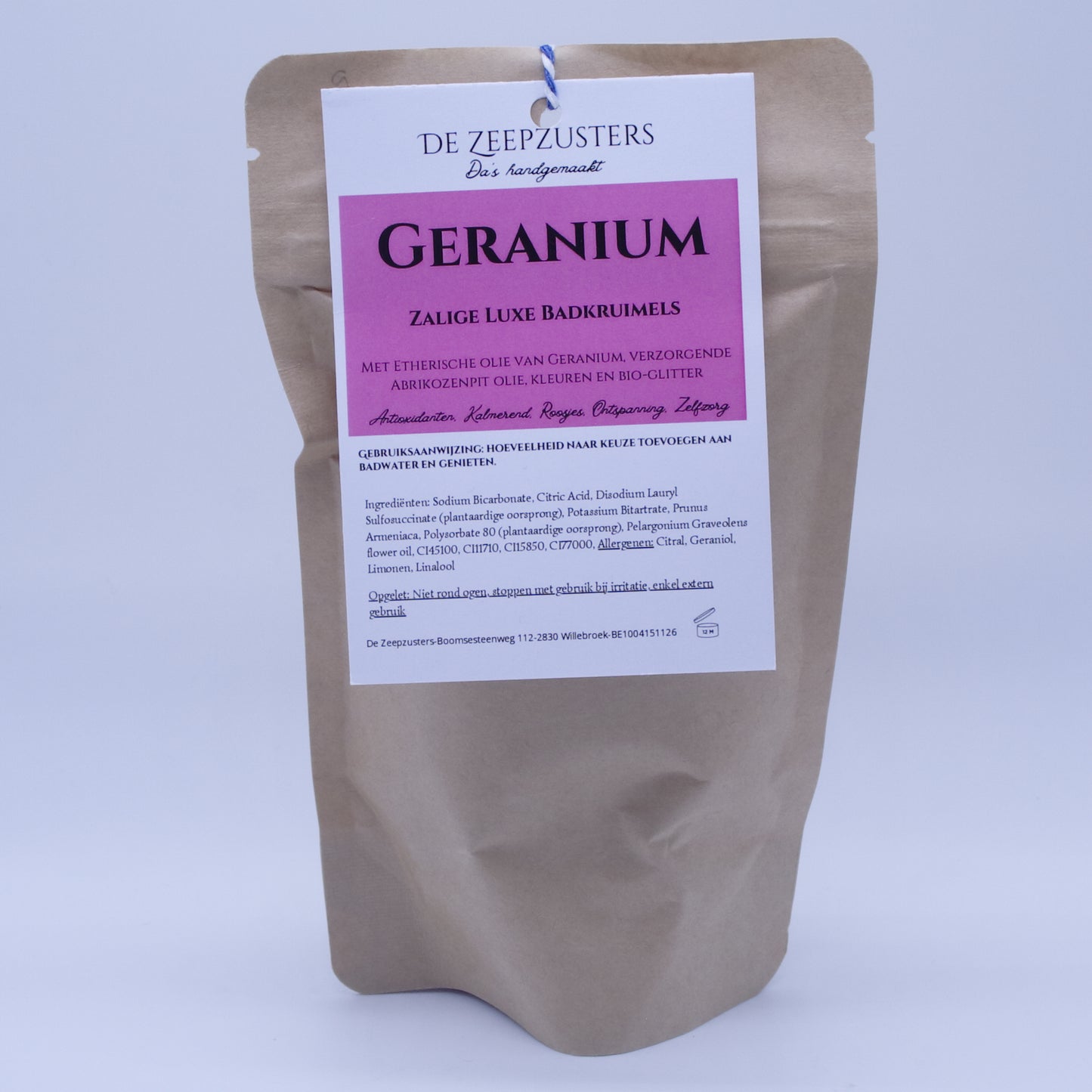 Zalige Luxe Badkruimels met 100% zuivere etherische olie van Geranium