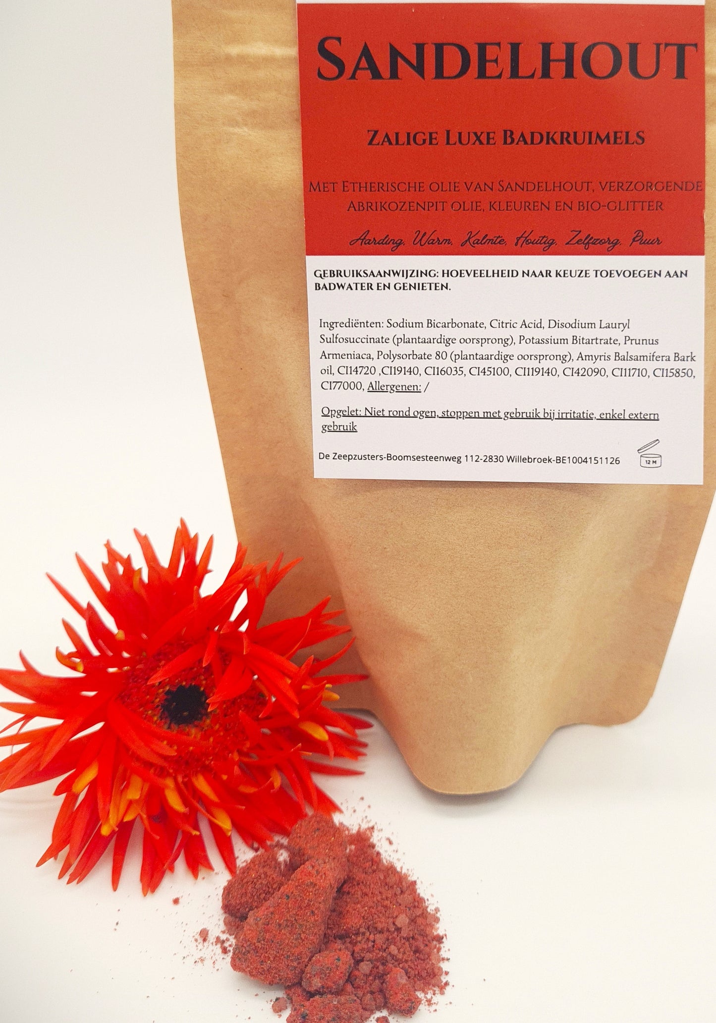 Zalige Luxe Badkruimels met 100% zuivere etherische olie van Sandelhout