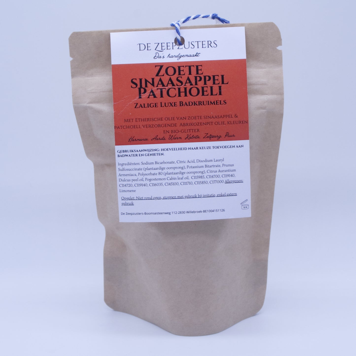 Zalige Luxe Badkruimels met 100% zuivere etherische olie van Zoete Sinaasappel en Patchoeli