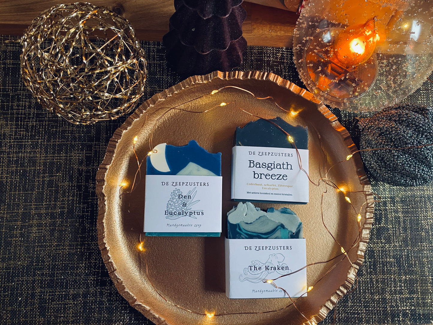 Cadeaupakket groot met sisalzakje en een gratis houten zeephoudertje