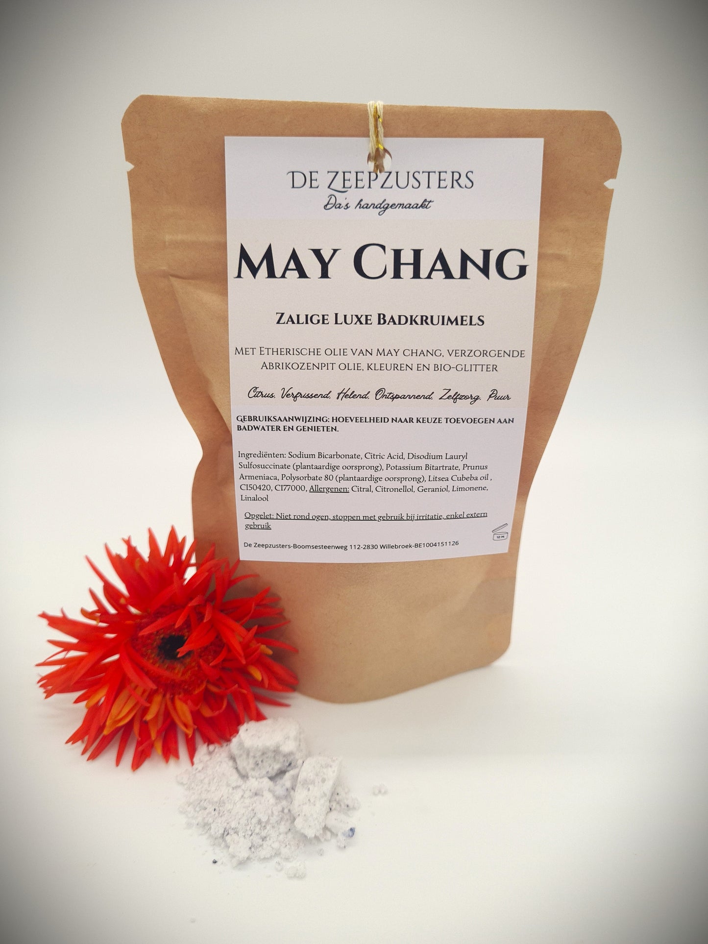 Zalige Luxe Badkruimels met 100% zuivere etherische olie van May Chang