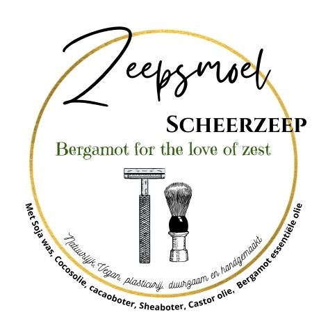 Natuurlijke Scheerzeep met ethersche olie van Bergamot