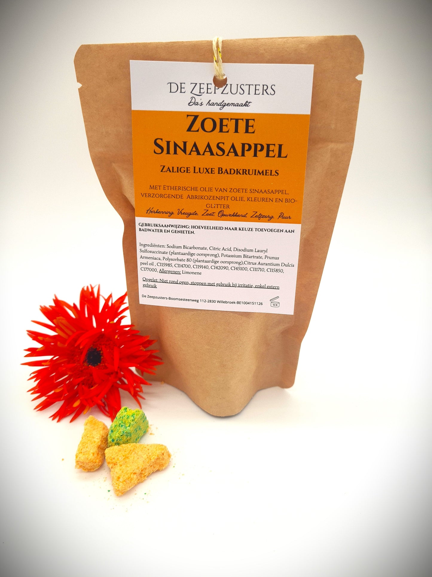 Zalige Luxe Badkruimels met 100% zuivere etherische olie van Zoete Sinaasappel